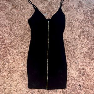 Black shirt dress with zipper